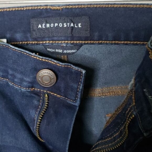 Aeropostale High Rise Jegging Size 10 Short Dark Wash Womens Stretch Denim Jeans - Picture 4 of 10